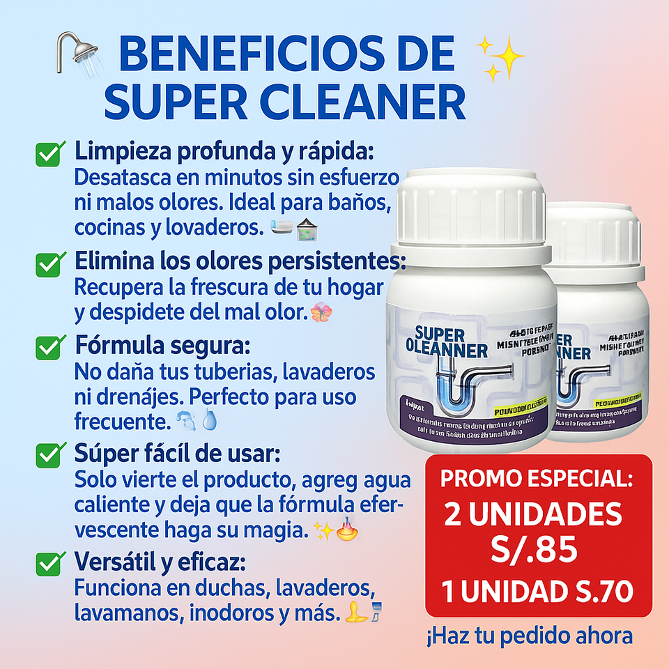 🧴 Super Cleaner 💥 Limpieza profunda, rápida y segura 💧