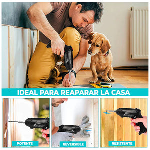 🔥Kit Destornillador Eléctrico Inalámbrico 47 Pzas. con Luz LED y Brazo Extensible 🔋 | Alta Potencia + Envío Perú 🇵🇪🔥