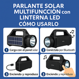 ☀️ Parlante Solar Multifunción con Linterna LED 🔦