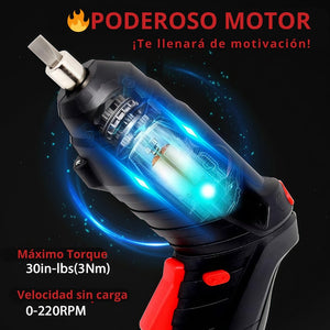 🔥Kit Destornillador Eléctrico Inalámbrico 47 Pzas. con Luz LED y Brazo Extensible 🔋 | Alta Potencia + Envío Perú 🇵🇪🔥